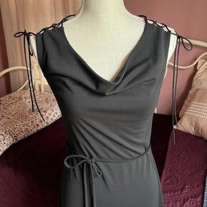 Express 1990's Tie Shoulder Sleeveless Black Dress